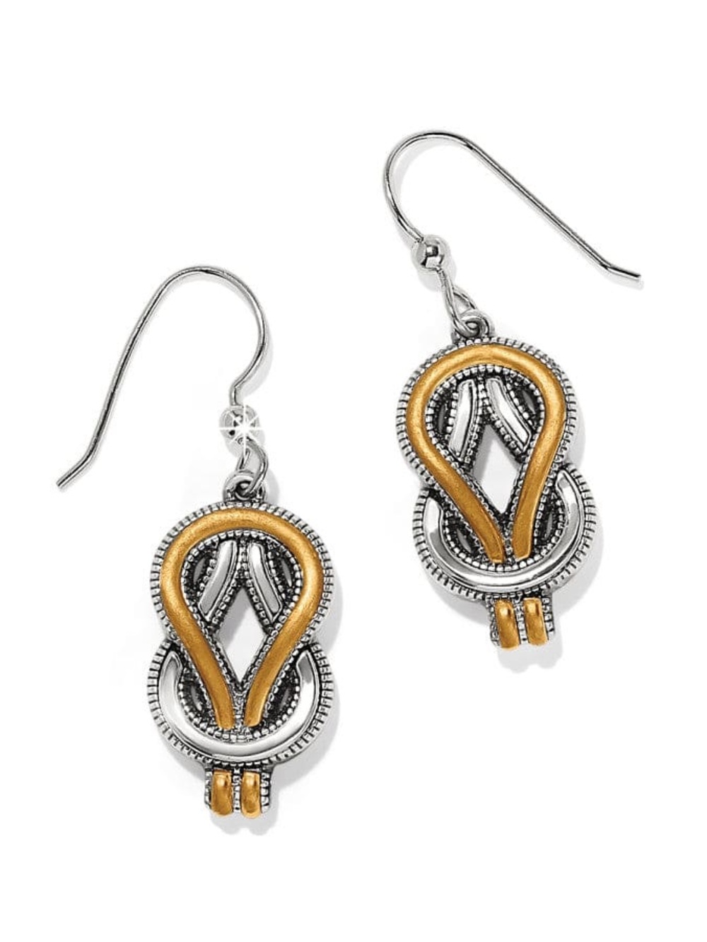 NEW - Brighton Earrings Interlok Harmony Two Tone French Wire